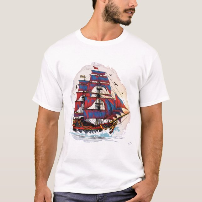 T-shirt Beau bateau DigitalArt (Devant)