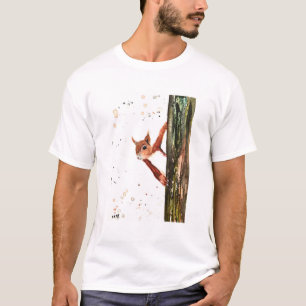 T-shirt Beau bébé écureuil animal d'aquarelle de la faune