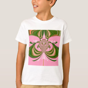 T-shirt Beau bébé rose vert et blanc Kaleidoscope