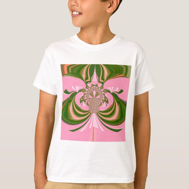 T-shirt Beau bébé rose vert et blanc Kaleidoscope (Devant)