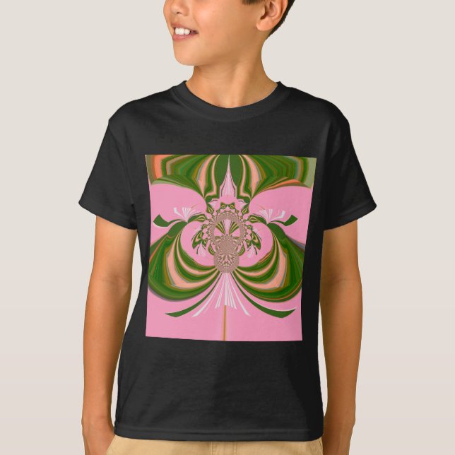 T-shirt Beau bébé rose vert et blanc Kaleidoscope (Devant)