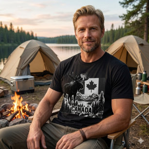T-shirt Beau Canada. Drapeau canadien. Orignal canadien.