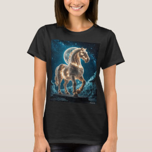 T-shirt Beau Cheval aux Lumières Blanches