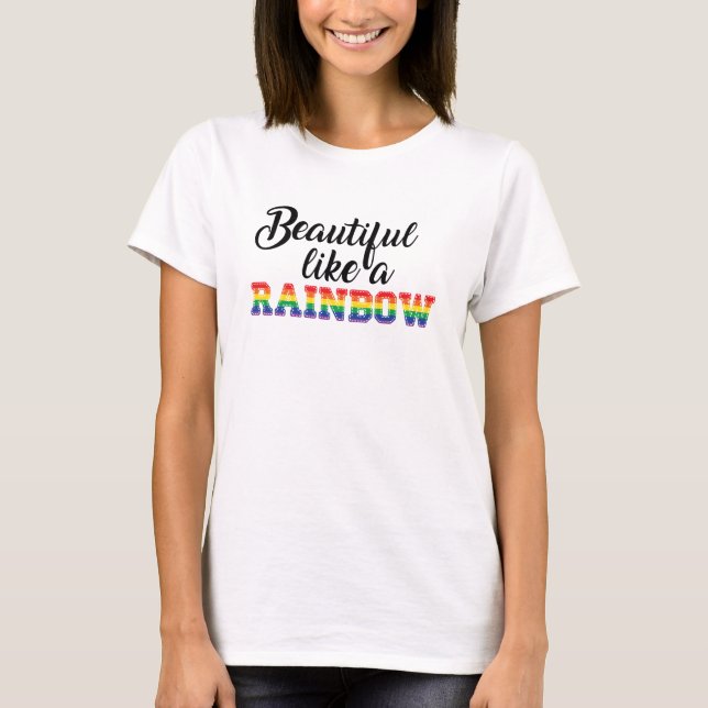 T-shirt Beau comme un arc-en-ciel gay pride lgbtq amour (Devant)