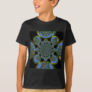 T-shirt Beau cool royal bleu noir kaléidoscope art