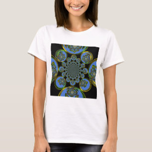 T-shirt Beau cool royal bleu noir kaléidoscope art