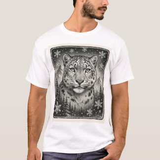 T-shirt Beau croquis Snow Leopard