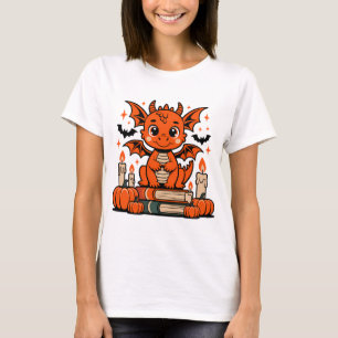 T-shirt Beau Dragon d'Halloween avec livres