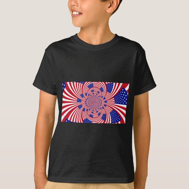 T-shirt Beau drapeau américain Extraordinaire Kaleidoscope (Devant)