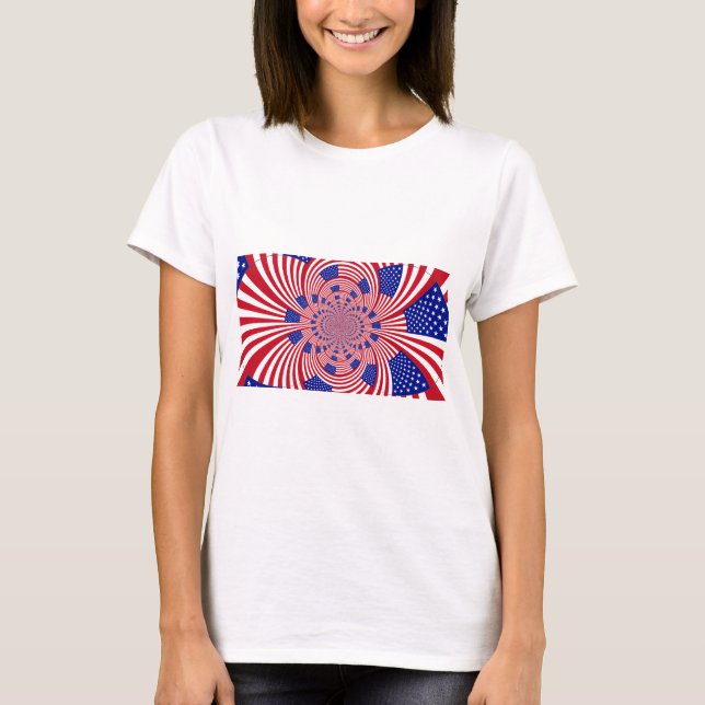 T-shirt Beau drapeau américain Extraordinaire Kaleidoscope (Devant)
