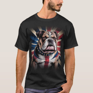 T-shirt Beau et puissant bouledogue drapeau Royaume-Uni