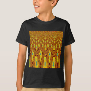 T-shirt Beau Golden Brown Africain Tribal Imprimé vecteur