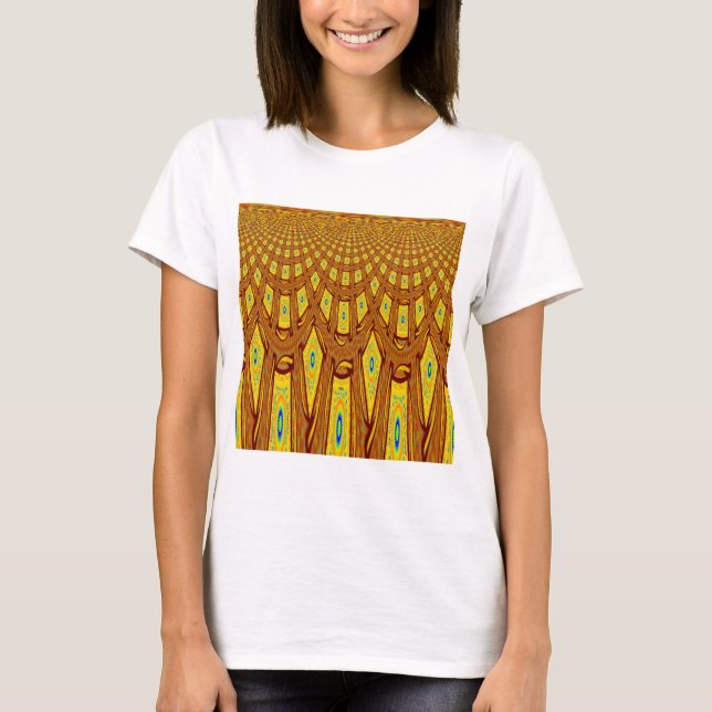 T-shirt Beau Golden Brown Africain Tribal Imprimé vecteur (Devant)