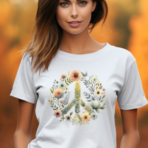 T-shirt Beau les années 70 Floral Style Rétro Voyage de pa