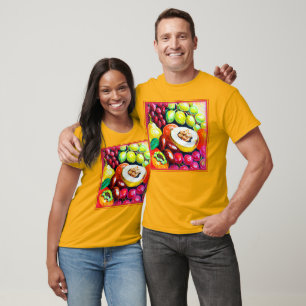 T-shirt Beau Mélange de peinture de fruits de raisin. Comm