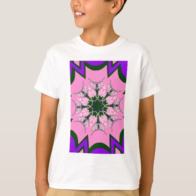 T-shirt Beau motif de teinte violet rose bébé monogramme d (Devant)