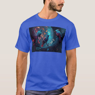 T-shirt Beau Oiseaux colorés Illustration Art5 fun