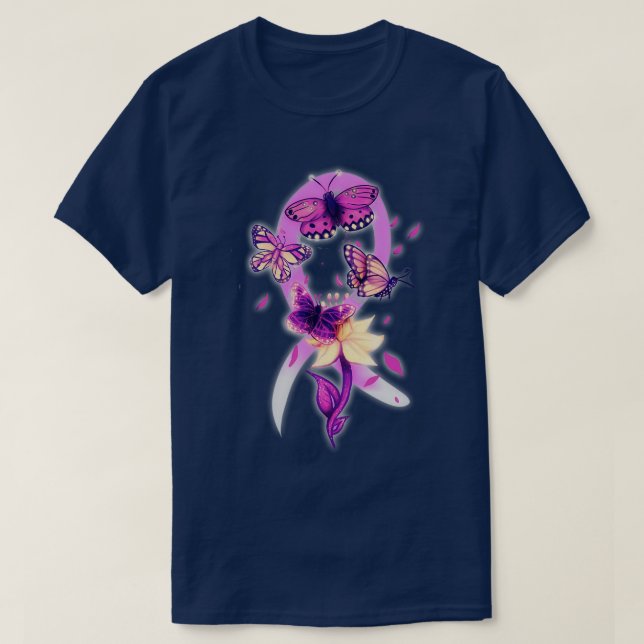 T-shirt Beau papillon violet (Design devant)