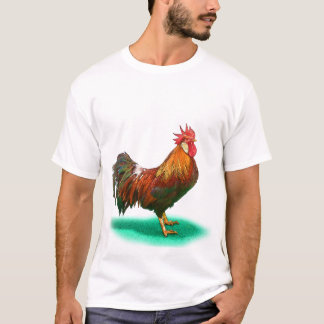 T-shirt Beau poulet coq avec queue colorée