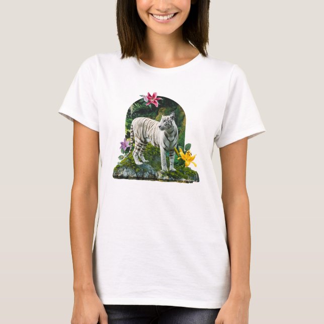 T-shirt Beau tigre blanc (Devant)
