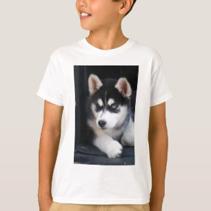 T-shirt Beau un chien de traîneau sibérien 2 d'oeil bleu