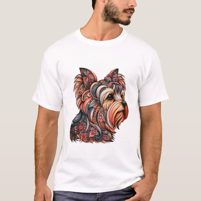 T-shirt Beau Yorkshire coloré Terrier (Devant)