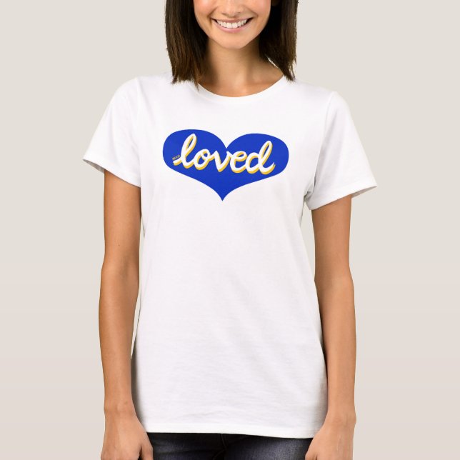 T-shirt BEAUCOUP AIMÉ - coeur d'amour bleu (Devant)