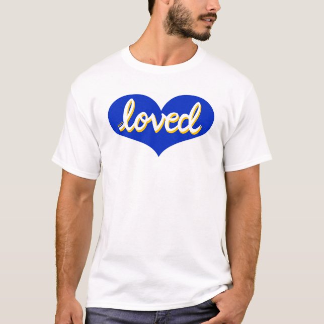 T-shirt BEAUCOUP AIMÉ - coeur d'amour bleu (Devant)