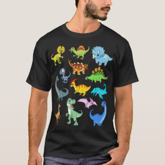 T-shirt Beaucoup de dinosaures kawaii