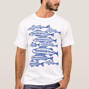 T-shirt Beaucoup de poissons - bleu marine