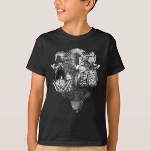 T-shirt Beauté et bête  Collage B&W