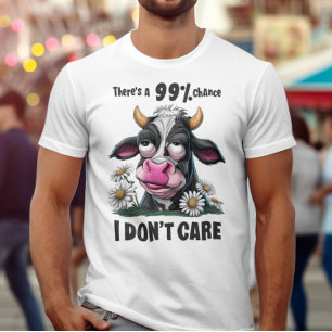 T-shirt Beauté monochrome : Une vache noire et blanche ave