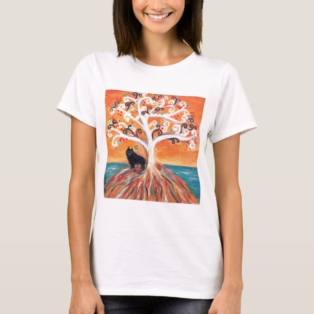T-shirt Beauté spirituelle d'arbre d'amour de Schipperke (Devant)