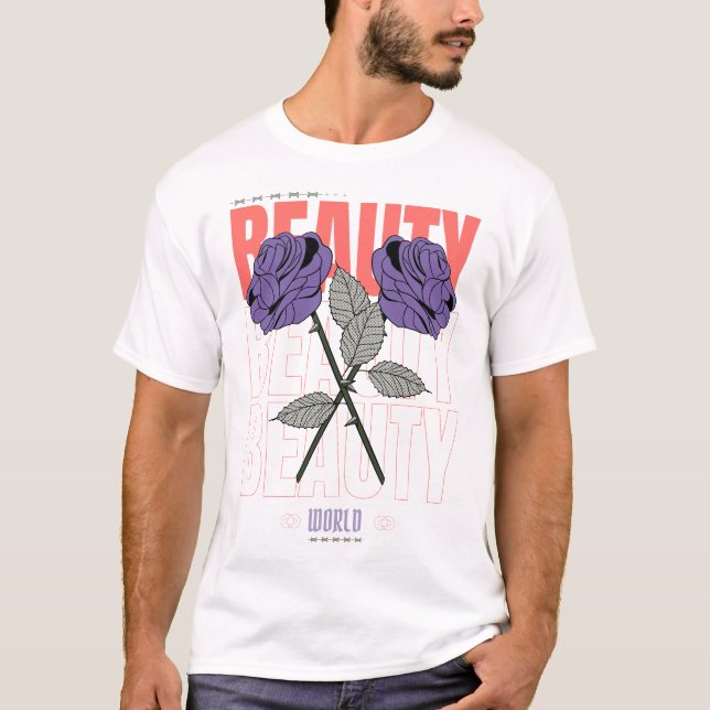T-shirt Beauté World Shirt - Rose gothique Design esthétiq (Devant)