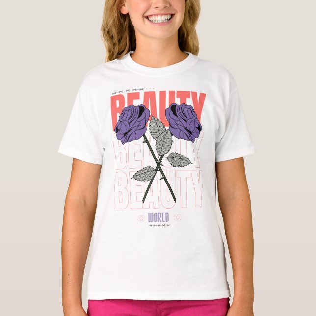 T-shirt Beauté World Shirt - Rose gothique Design esthétiq (Devant)
