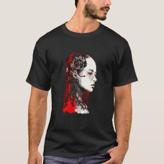 T-shirt Beautiful Cyborg Gothic Woman Trash Polka Art