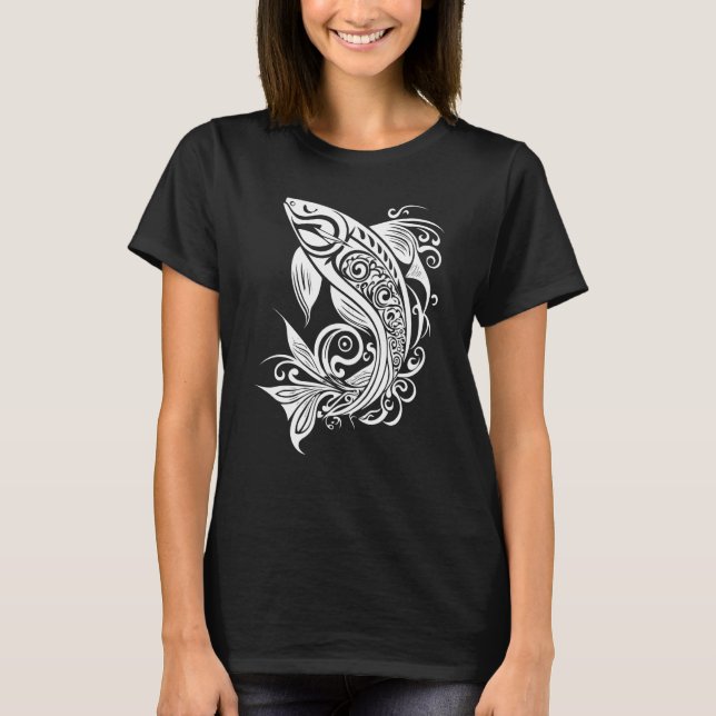 T-shirt Beautiful Fish Vector Graphic Nature Water Sea Riv (Devant)