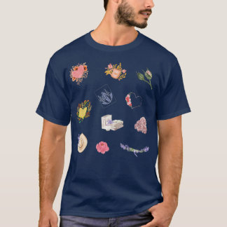 T-shirt Beautiful Flowers Growing From Book cute pastels f