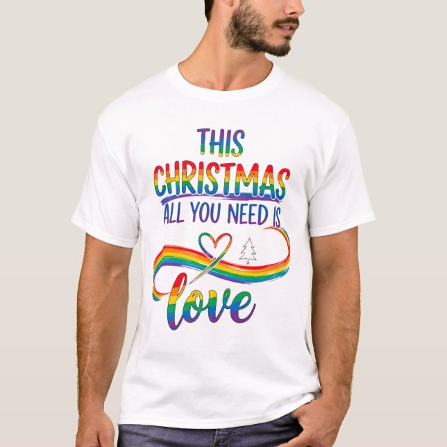 T-shirt Beautiful LGBTQ love Christmas (Devant)
