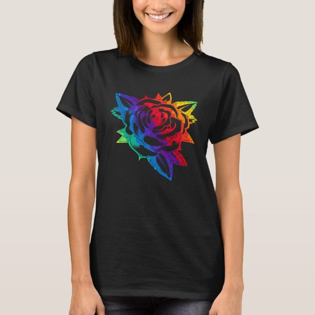T-shirt Beautiful rainbow rose (Devant)