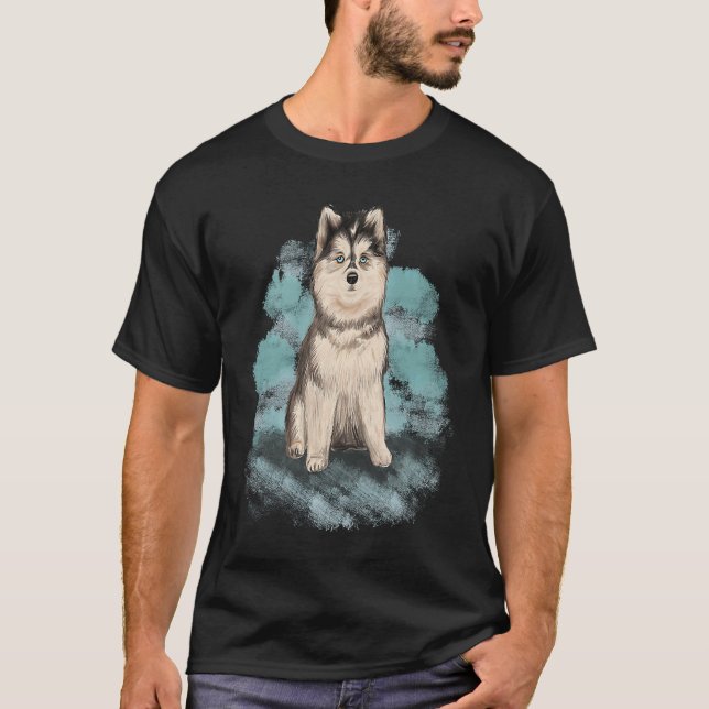 T-shirt Beautiful Siberian Husky (Devant)