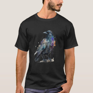T-shirt Beautiful Watercolor Crow Portrait