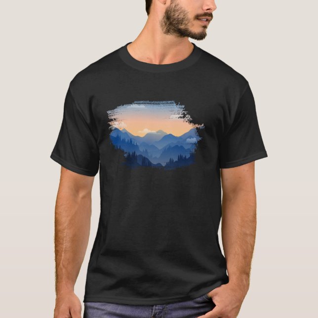 T-shirt Beaux arbres de la nature de montagne et Forêt Lon (Devant)