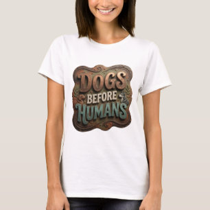 T-shirt Beaux chiens en or AVANT LES HUMAINS Design audaci