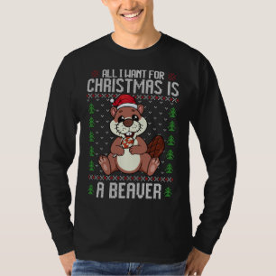 T-shirt Beaver de Noël Moins moche Noël Sweer Beave de Noë
