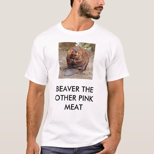 T-SHIRT BEAVER L'AUTRE VIANDE ROSE (Devant)
