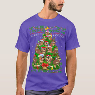 T-shirt Beaver Lights Beaver Lights Beaver Tire de Noël