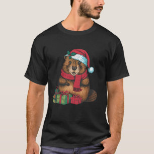 T-shirt Beaver Lover Noël Fête Père Noël Beaver Noël