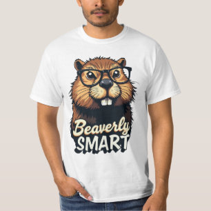 T-shirt Beaverly Smart - Drôle Castor avec lunettes Graphi