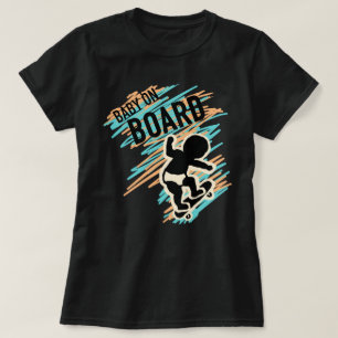 T-shirt Bébé à bord Skateboard Maternité Tee - shirt Funny